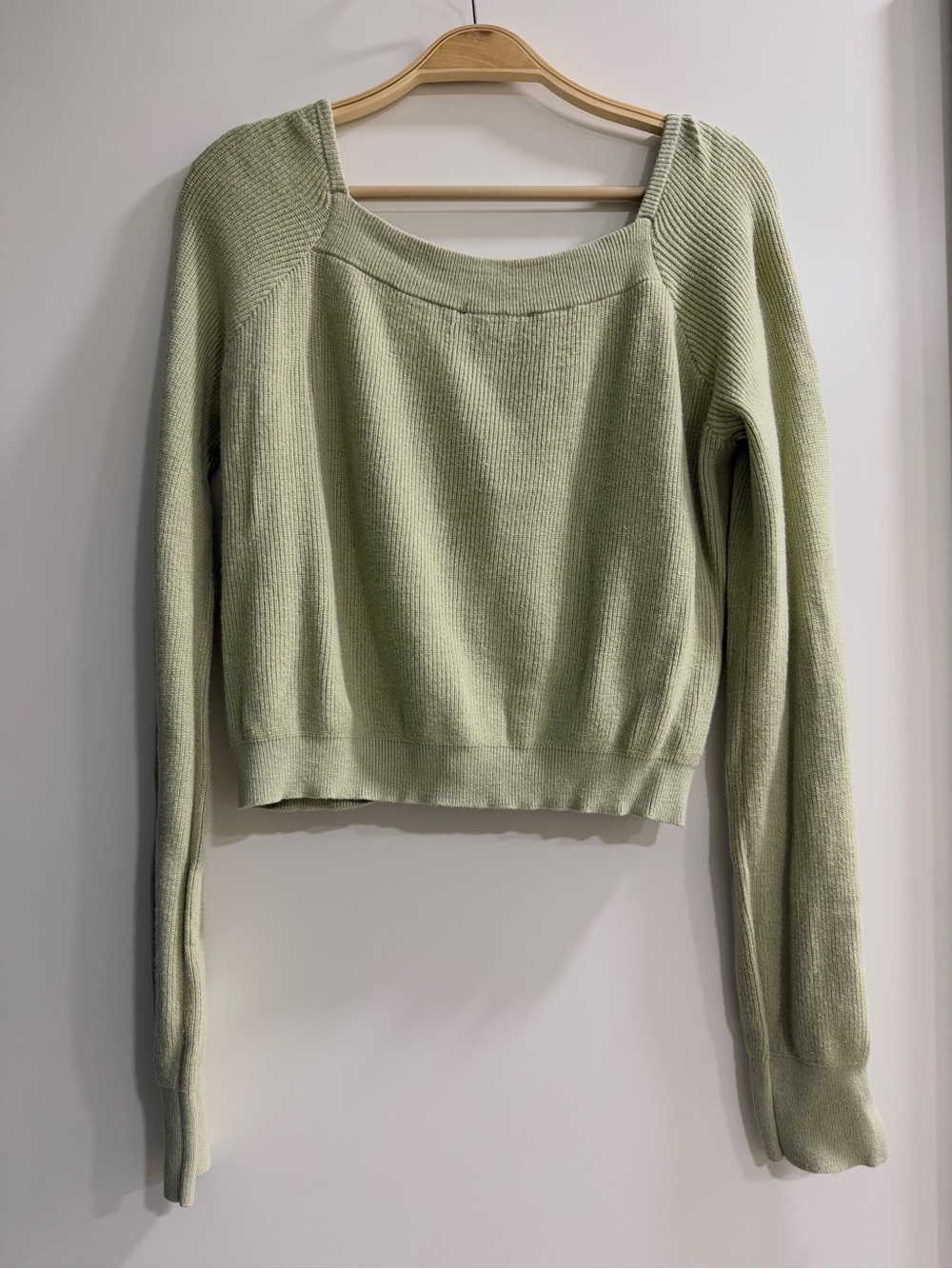 Lulu's Light Sage Green Cropped Ribbed Button Cardigan - Picture 2 of 5